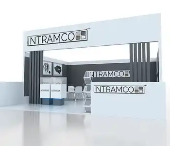 Custom 20x20 trade show booth with product showcase