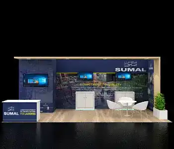 Sleek 10x20 trade show booth with modern design