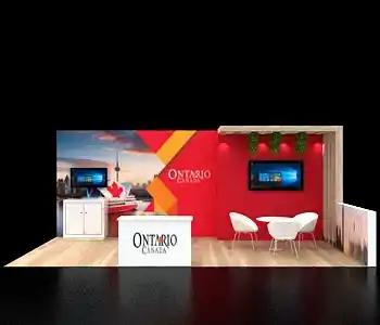 Sleek 10x20 trade show booth with modern design