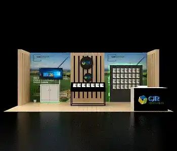 Modern 10x20 trade show booth with sleek design