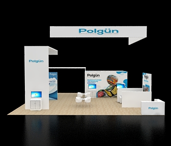Trade show 40x40 exhibit with demo stations