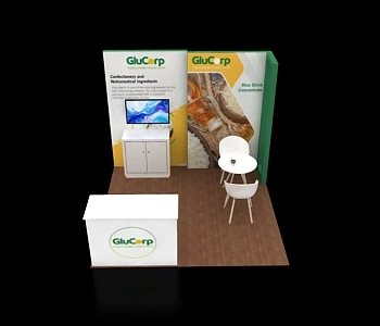 10×10 display booth with graphic wraps