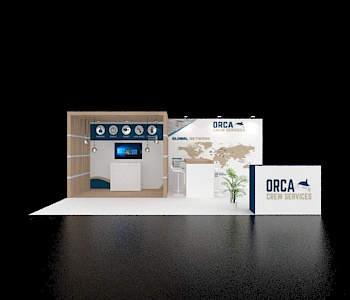 10x20 trade show exhibit stand with counter