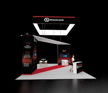 Trade booth 20x30 with dual reception desks