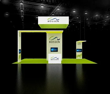 Exhibit 20x30 with product racks and counters