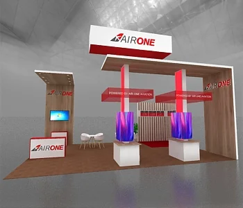 20x30 display booth with branded signage