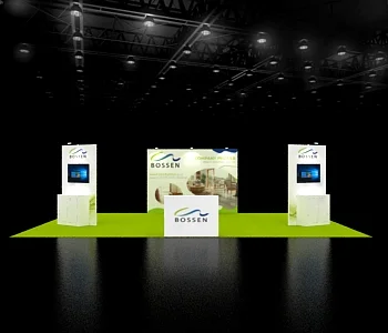 20x30 exhibit blue lounge