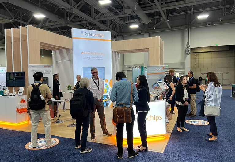 30x30 custom trade show booth rental for ProtoChips at M&M 2025 in Milwaukee